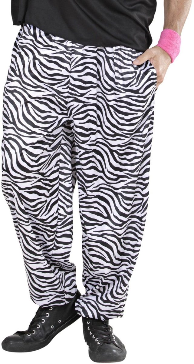 Jaren 80 & 90 Kostuum | Baggy Broek 80s Zebra Man | Medium / Large | Carnaval kostuum | Verkleedkleding